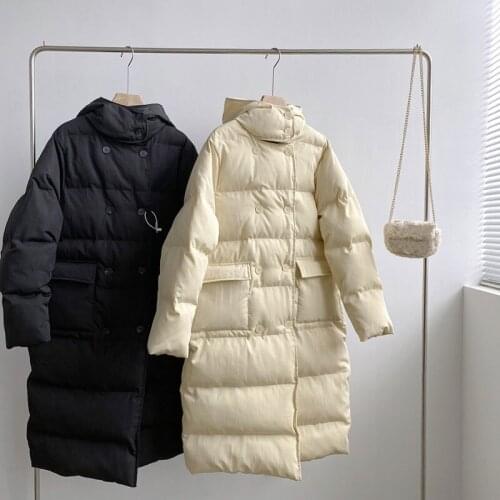 2021 Winter Women Parkas Coat Long Sleeve Thick Warm Coat Women Casual Hooded Coats Parkas Women Long Jacket Femme Streetwear