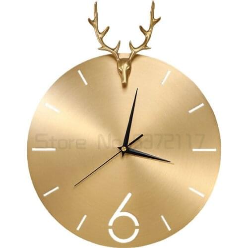 Feather iron light luxury wall clock living room simple modern wall personality creative fashion clock home decoration clock