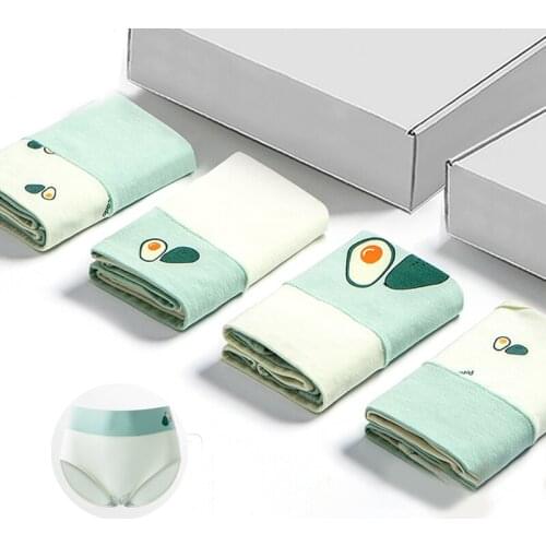 Plus Size 5XL High Waist 4Pcs Womens Panties Cotton Body Slim Underwear Cute Print Girls Seamless Briefs Sexy Female Lingerie