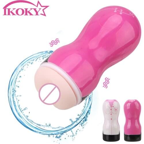 IKOKY Artificial Vagina Realistic Soft Tight Vagina Male Masturbation Masturbator Cup Sex Machine Real Pussy Sex Toys for Men