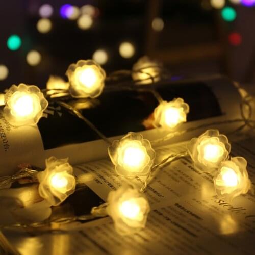 Christmas Decorations for Home 10/20/40 Led String Lights Flower Garland Christmas Tree Ornaments New Year Navidad Natal Noel