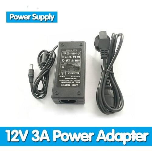 Lowest! 2017 New Hot Selling 12V 3A 36W AC For DC Power Supply Adapter for 2.1 & 2.5mm LED Strip Security Camera Free Shipping