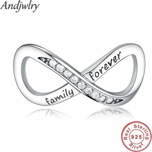 Fit Original Pandora Charms Bracelet 925 Sterling Silver Family Forever Charm Berloque 925 Silver Women DIY Jewelry
