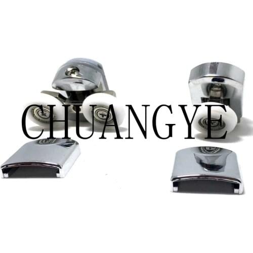 Replacement Shower Door Fixing Wheels in Chrome - 4x Double Top & 4x Singel Bottom 23MM/25MM