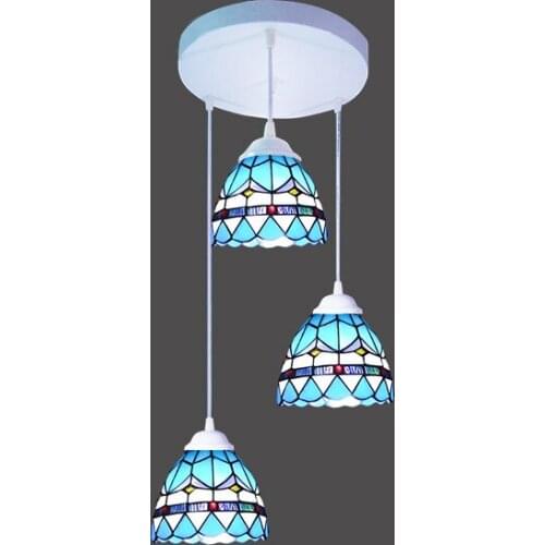 Mediterranean Sea LED Iron Glass Modern Pendant Lights Suspension Luminaire Suspendu Lighting Lamp fixture de techo colgante