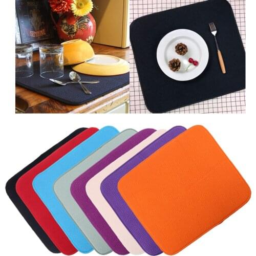 8Colors Microfiber Placemat Tableware Pads fork Mats Drain Pad Dish Dry Pad Absorbent Non-Slip Table Placemats Decor Accessories