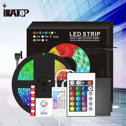Led Waterproof Light Strip Rgb Color Marquial Light Strip 5050 Light Strip 44 Key Controller Set Living Room Bedroom Available