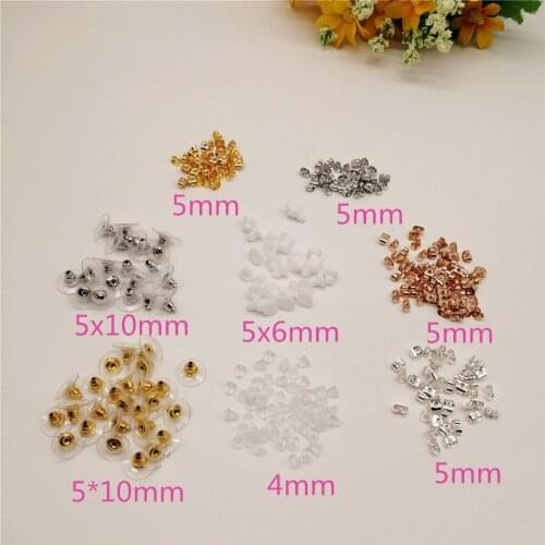100-1000pcs Metal Clear Earring Back Earplugs DIY Earring Jewelry Making Accessories Stud Earring Back Stoppers Jewelry Findings
