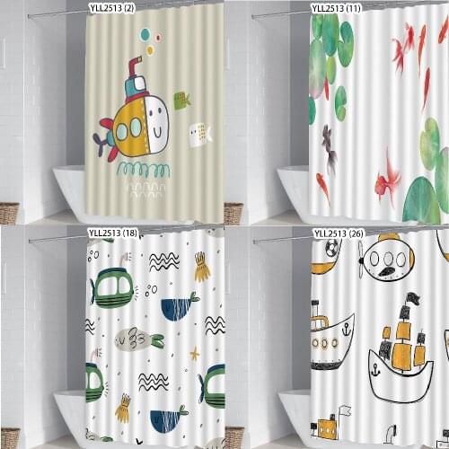 Cartoon submarine ship curtain Curtains in the living room curtain in bathroom shower decorative curtains Shower curtain rugrats