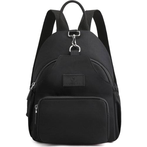 Women Nylon Backpack 2021 Travel Shoulder Bag Soft School Bag For Teenage Girls Solid Color Rucksack Purse