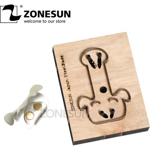 ZONESUN pig Customized leather cutting die Leather DIY Craft wire earphone collector Wooden Template Punc Cut steel rule die