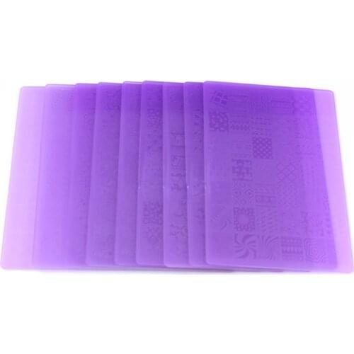 1PCS/lot Purple Plastic Nail Art Stamp Image Plate DIY Image Plate