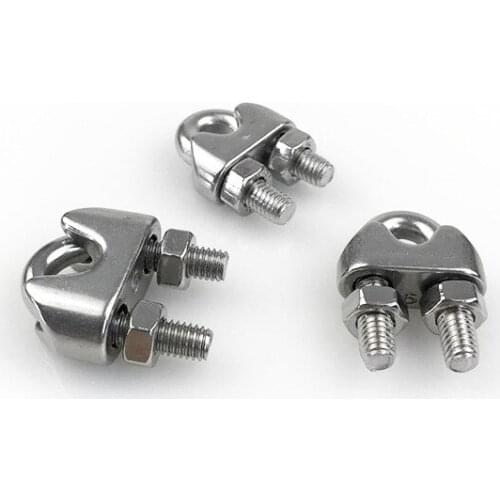 1pcs 304 Stainless Steel Wire Rope Clips M2/3/4/5/6/8/10/14/16mm U type clamp Wire Rope Clip Cable Bolts Rigging Hardware clamps