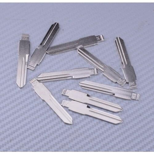 10Pcs Metal Silver Blank Uncut Flip KD Remote Key Blade Type 26# Fit for Buick