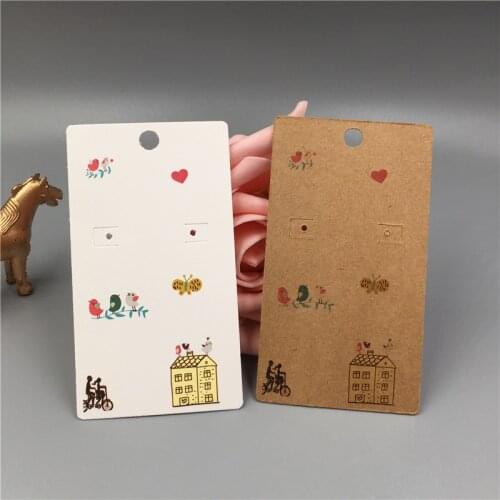 200Pcs Fashion Jewelry Packaging Card Colorful Printed Paper Earring Accessories Displays Cards 5x9cm