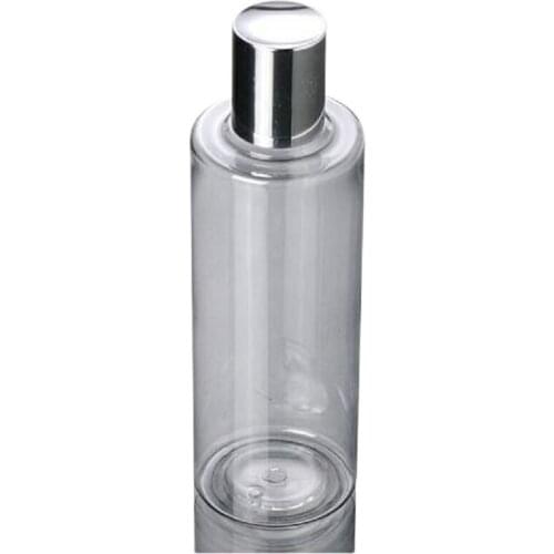 250ML clear plastic PET bottle for lotion emulsion serum gel toner scare packing silver lid plastic stopper