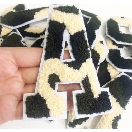 26 English Letters Alphabet Towel Embroidered Patches For Clothing Bags Jacket Sew On Accessories DIY Name Patch Applique