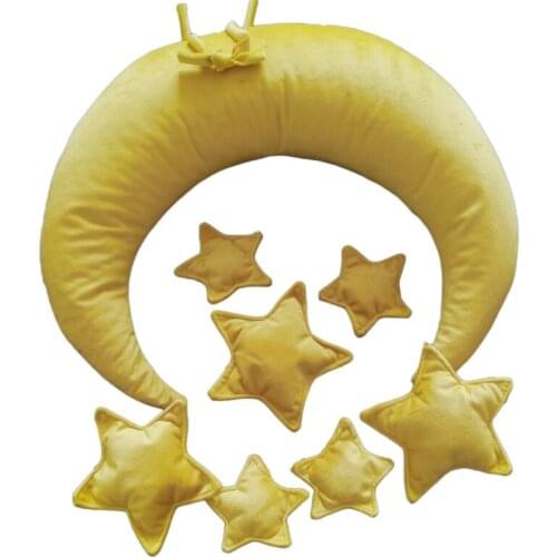 9 Pcs/Set Newborn Photography Props Baby Posing Crescent Pillow+Stars Kit for Baby Photo Shooting Fotografi