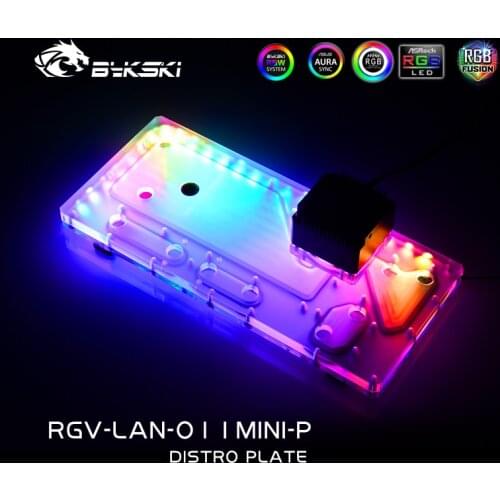 BYKSKI RGV-LAN-O11MINI-P,Acrylic Distro Plate For LIAN LI O11 MINI Case,MOD Waterway Board PC Water Cooling KIT For CPU GPU