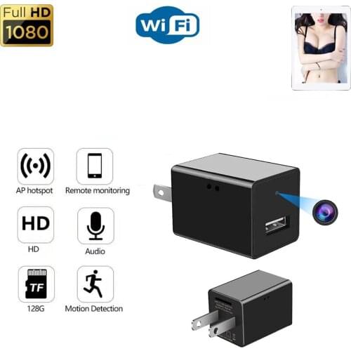 Power Adapter Plug Wireless IP Camera 1080P HD Home Security Video Surveillance Wifi Mini Camera With Micro USB Charging Port
