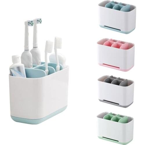Electric Toothbrush Holder Bedroom Storage Shelf Plastic Containers Baskets Home Organizer Accessories Makeup Dental Brush Rack