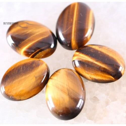 For Jewelry Making Necklace Pendant Bracelet Earrings 22x30MM Oval Natural Stone Bead Gold Tigers Eye CAB Cabochon 2Pcs K525