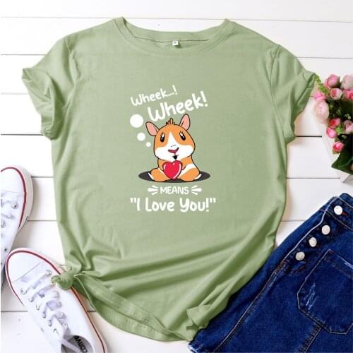 Cotton T-shirt Women Summer Plus Size Funny Dog Print Cute Graphic Tees Casual Short Sleeve Oversized Female T Shirts Tops