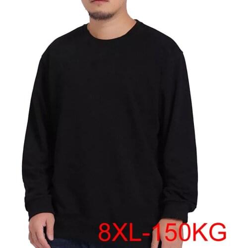 Winter autumn t shirt 8XL Bust 148cm 5XL 6XL 7XL Plus size long sleeve thick style tshirt 4 colors
