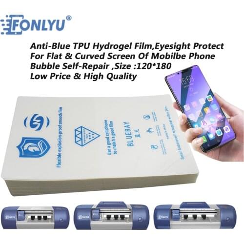 FONLYU Blueray Hydrogel Film For F140 F150 F200 Film Cutting Machine Telephone Screen Sticker Front Film with cutting Time