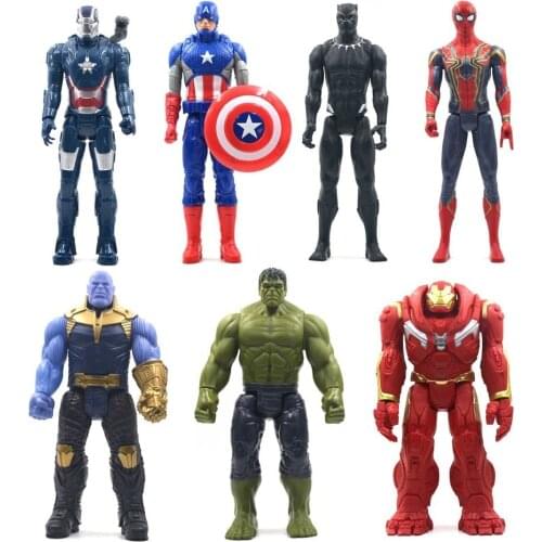 30cm Marvel Avengers Toys Thanos Hulk Buster Spiderman Iron Man Captain America Thor Wolverine Black Panther Action Figure Dolls