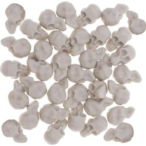 Simulation Human Skull Mini Skull Plastic Replicas Halloween Mini Skull Ornaments Skeleton Miniatures Halloween Decorations