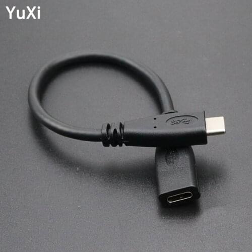 YuXi 0.2 Meters Type-C USB 3.1 Male to USB-C Female Extension Data Cable Extender Cord USB Type C Conversion line Cable