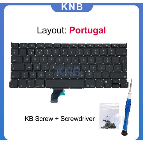 New A1502 Keyboard for Macbook Pro Retina laptop 13.3" Portugal Portuguese keyboard 2013 2014 2015 year