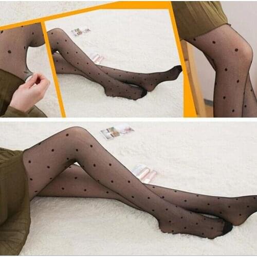 Japan Style Dot Patterned Women Pantyhose Fashion Sweet Girl Black Sexy Tights Female Stocking Transparent Silk Tights
