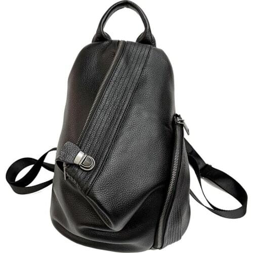 Fashion Backpacks Laptop Backbag Real Genuine Leather Travel Women Backpack College Student Book School Bags For Teenage Girls