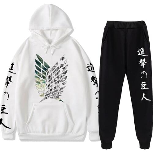Anime Attack on Titan Levi Eren Men/Women Hoodie Suit Casual Wild Gothic Sweatshirt Unisex Manga Streetwear Oversize Tee Top