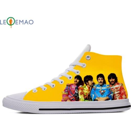 Custom Spring Autumn Canvas Shoes The B E A T L E S High Quality Handiness Mens Casual Shoes Comfortable Big White Zapatillas