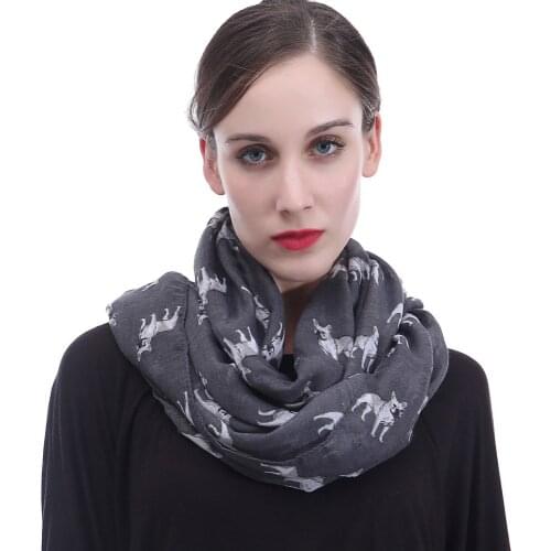French Bulldog frenchie Print Infinity Loop Scarf Wrap Soft Lightweight Gift for Dog Lovers