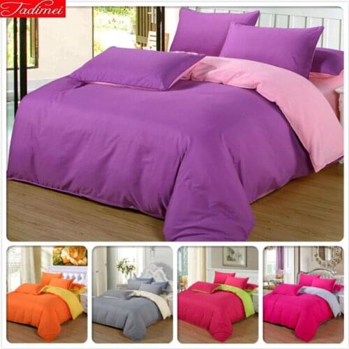 2019 New Style Pure Plain Color 4pcs Bedding Set Home Textile 1.5m 1.8m 2m 2.2m Bed Sheet King Queen Double Size Duvet Cover Kid