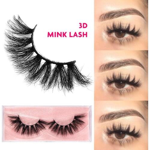 Mink Eyelashes 3D Mink Lashes vendor Thick HandMade Full Strip Lashes Cruelty Free Mink Lashes False Eyelashes Makeup