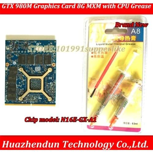 Brand New nVidia GeForce GTX 980M Graphics Card GTX980M 8GB DDR5 MXM SLI N16E-GX-A1 with CPU Grease for laptop via free DHL EMS