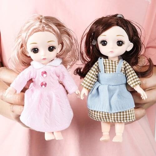 New Mini 16cm BJD Doll with 13 Movable Joints 1/12 Princess Doll And Clothes Set Can Dress Up Girls DIY Toys Birthday Gifts