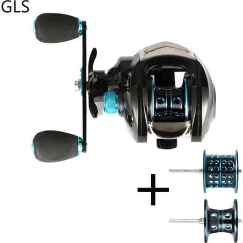 2021 New 7.2:1 Speed Ratio Two Metal Spools Right Left Hand Baitcasting Reel Magnetic Brake System 8+1Ball Bearings Fishing Reel