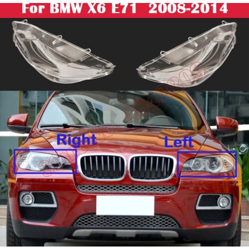 New Lamp Case For BMW X6 E71 2008-2014 xDrive 35i 40i 50i Car Front Glass Lens Caps Headlight Cover Auto Light Lampshade Shell