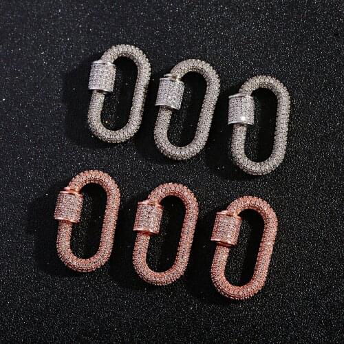 New Popular Rose Gold White Zircon Oval Buckle Handmade Bracelet Necklace Diy Accessories Jewelry Gifts