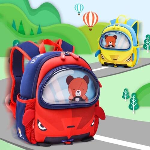 3D Cartoon Car School Bags for 3-6 Years Old Kids Waterproof Children School Backpacks Girl Boys Schoolbag Bag mochila infantil