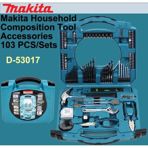 Original Japan Makita D-53017 Household Hand Tools Sets Hand Drill Drill Bits kit accessories Combination Toolbox 103PCS/Set