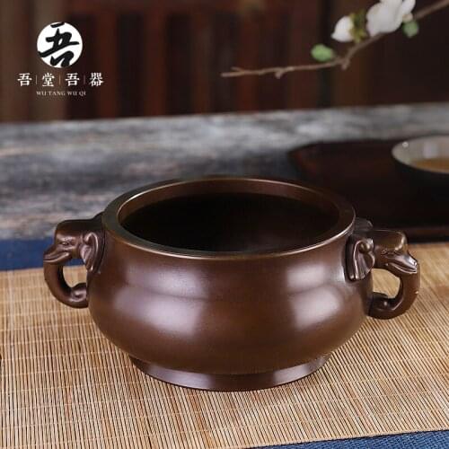 Pure copper Elephant Ear furnace for Buddha, incense burner, large incense burner, household indoor incense burner