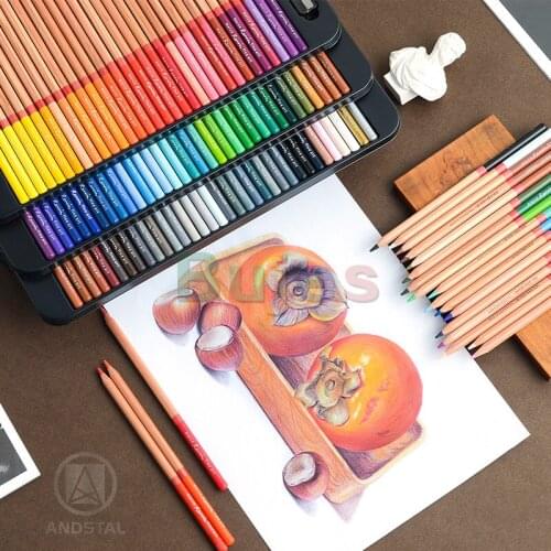 Marco Renoir Professional Water soluble, Oil Color Pencil,Art Set Drawing Sketch Colour Colored Pencils,Strong Coverage