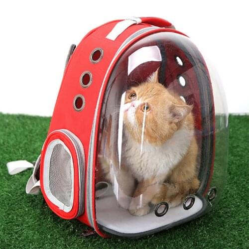 Transparent Space Pet Backpack Cat Dog Carrier Bag Breathable Cat Bag Space Capsule Travel Backpack Pet Carriers Cat Supplies